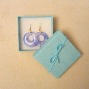 Resin earrings, 2 1/2 inches tall and 1 1/2 inches wide